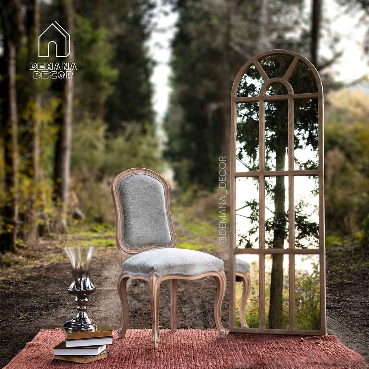 میز ناهارخوری سم آهویی با صندلی فرانسوی تاج گرد